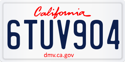 CA license plate 6TUV904