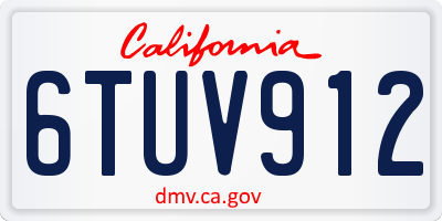 CA license plate 6TUV912