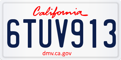 CA license plate 6TUV913