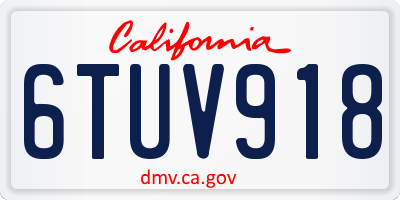 CA license plate 6TUV918