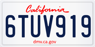 CA license plate 6TUV919