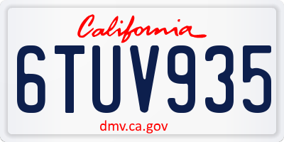 CA license plate 6TUV935