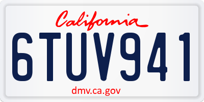 CA license plate 6TUV941