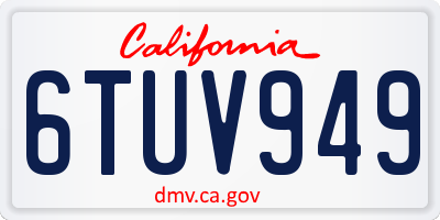 CA license plate 6TUV949