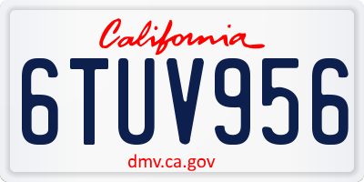 CA license plate 6TUV956