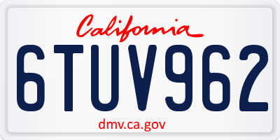 CA license plate 6TUV962