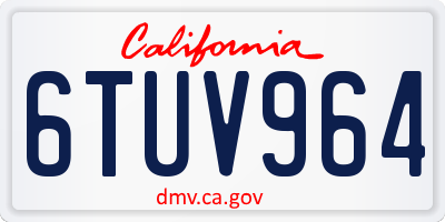 CA license plate 6TUV964