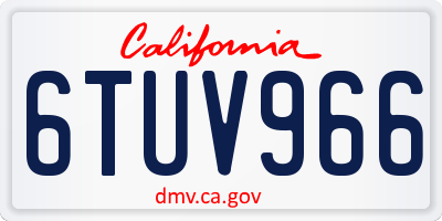 CA license plate 6TUV966