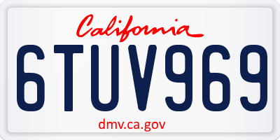 CA license plate 6TUV969