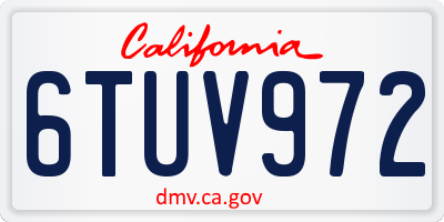 CA license plate 6TUV972