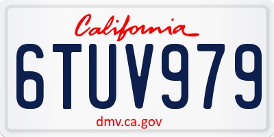 CA license plate 6TUV979
