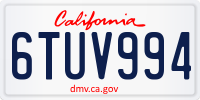 CA license plate 6TUV994