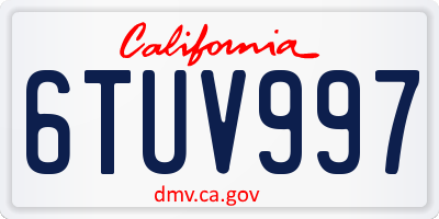 CA license plate 6TUV997