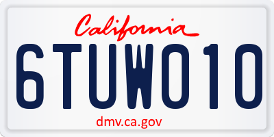 CA license plate 6TUW010