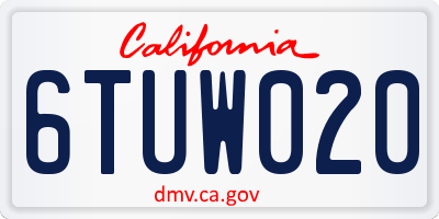CA license plate 6TUW020