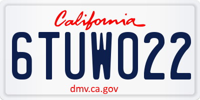 CA license plate 6TUW022