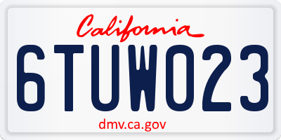 CA license plate 6TUW023