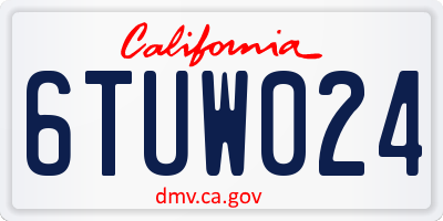 CA license plate 6TUW024
