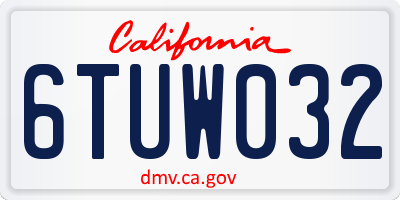 CA license plate 6TUW032