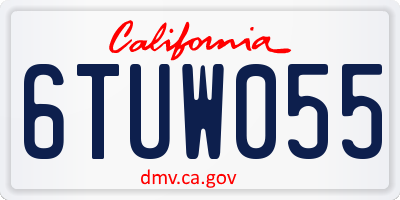 CA license plate 6TUW055