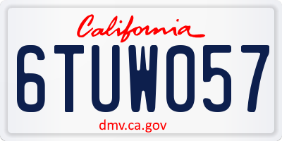 CA license plate 6TUW057