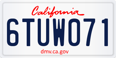 CA license plate 6TUW071