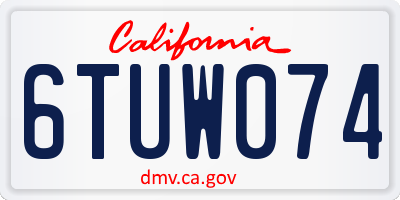 CA license plate 6TUW074
