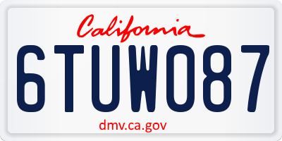 CA license plate 6TUW087