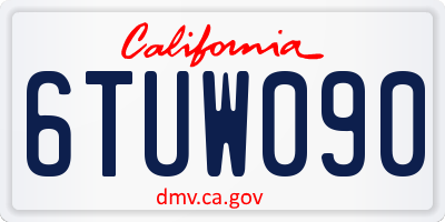 CA license plate 6TUW090