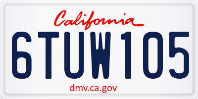 CA license plate 6TUW105