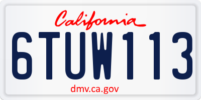 CA license plate 6TUW113