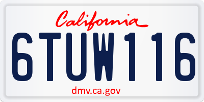 CA license plate 6TUW116