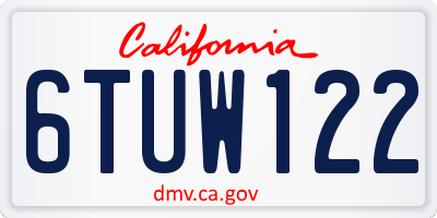 CA license plate 6TUW122