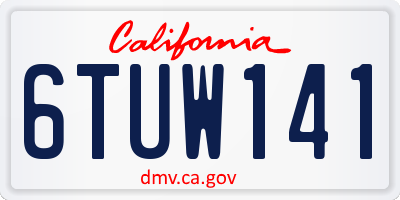 CA license plate 6TUW141