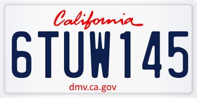 CA license plate 6TUW145