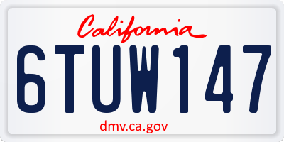 CA license plate 6TUW147