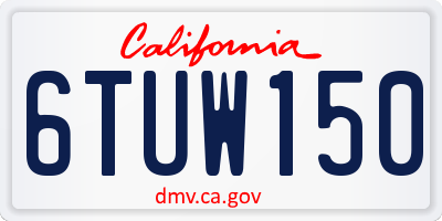 CA license plate 6TUW150