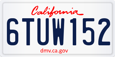 CA license plate 6TUW152