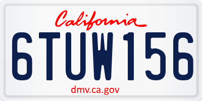 CA license plate 6TUW156