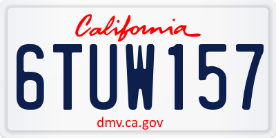 CA license plate 6TUW157
