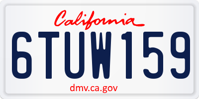 CA license plate 6TUW159