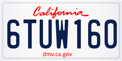 CA license plate 6TUW160
