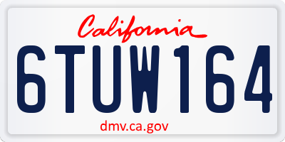 CA license plate 6TUW164