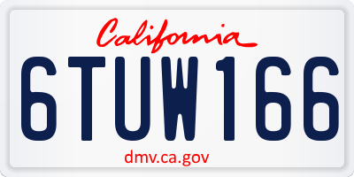 CA license plate 6TUW166