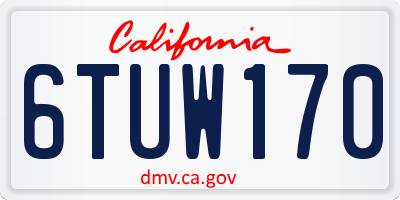 CA license plate 6TUW170