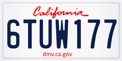 CA license plate 6TUW177