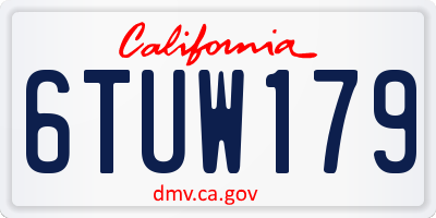 CA license plate 6TUW179
