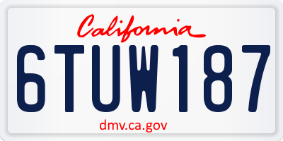 CA license plate 6TUW187