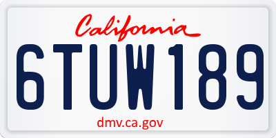 CA license plate 6TUW189