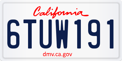 CA license plate 6TUW191